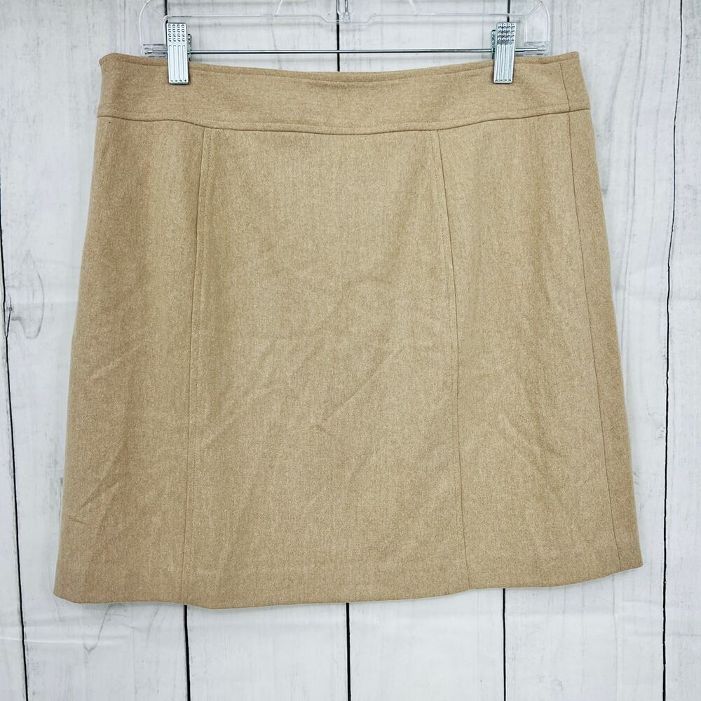 Banana Republic US 10 NWT Womens Cream Wool Cashmere Blend Felted Mini Skirt